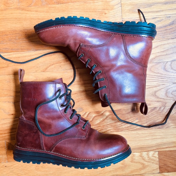 Cole Haan Shoes - Cole Haan Lockridge Lace Up Leather Combat Boots